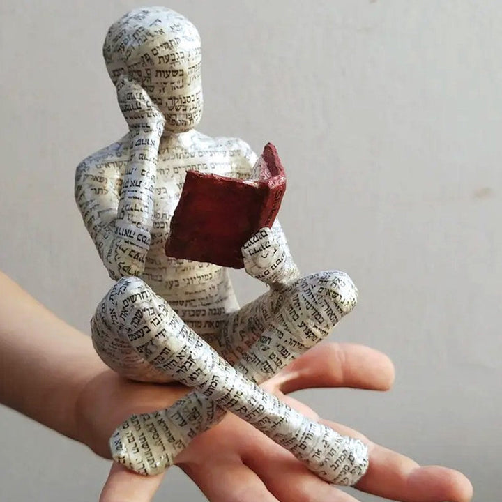 Resin Moderne Lesende Kvinne Statue Ornament i Form av en Lærer | Luvikno