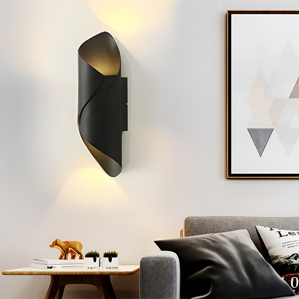Vegglampe moderne svart aluminium utendørs vegglampe Luvikno