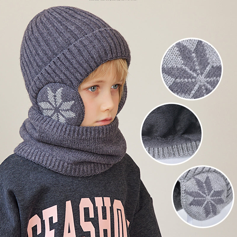 Luvikno | Barne Vinter Fleece Skjerf Dress Strikket Lue