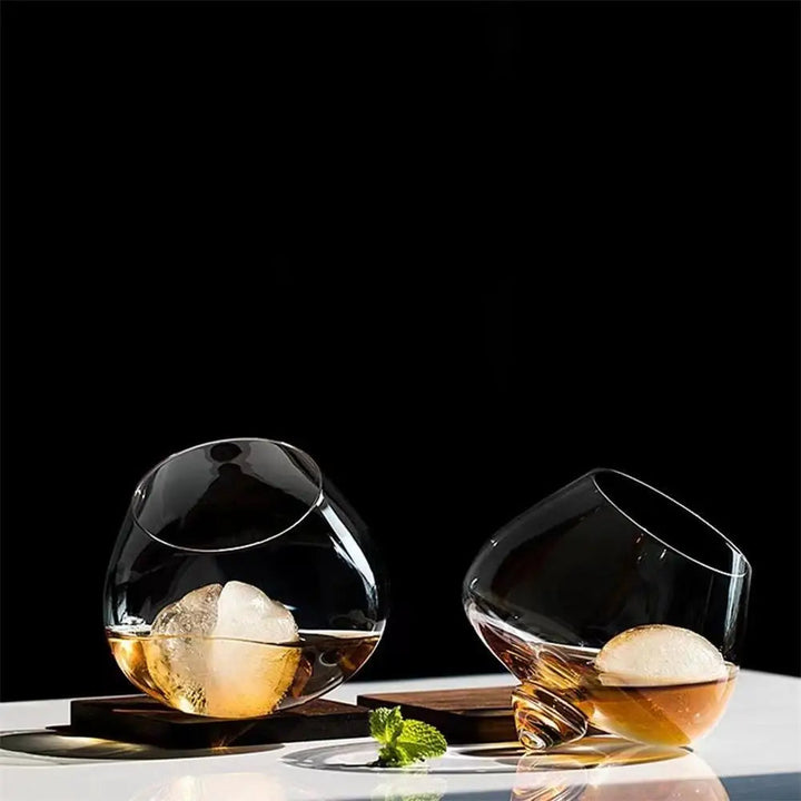 Belly Whiskey og Ølglass - Roterende Tumbler for Cocktails, Vin og andre Drinker Luvikno