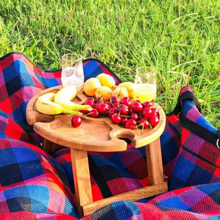 WineNest - Stilig Sammenleggbart Piknikbord for Vin Luvikno