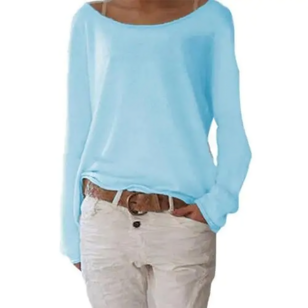 Luvik | yellow sweater with O-neck, simple and narrow