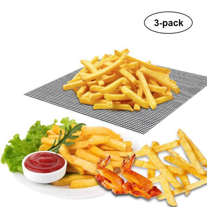 Luvikno | Grillfine BBQ Grillnett / Grillmat | Non-stick & Gjenbrukbar | Varmeresistent opp til 370 °C | For kjøtt, fisk & grønnsaker