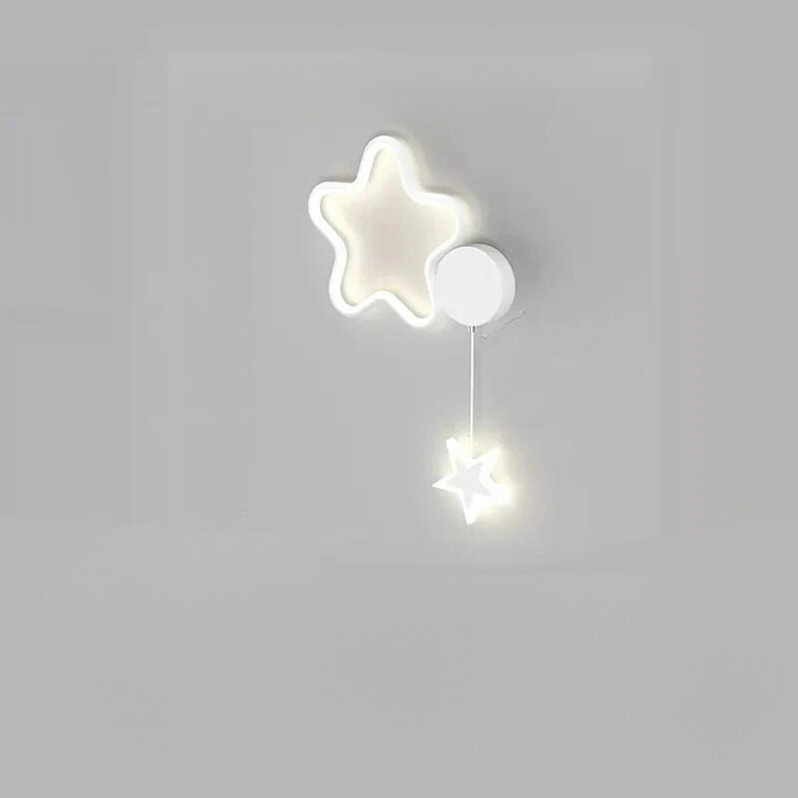 LumiDroom - Magisk Vegglampe med Stjerner og Måne Luvikno