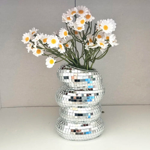 Speilbelagt disco vase med retro sjarm og moderne stil Luvikno