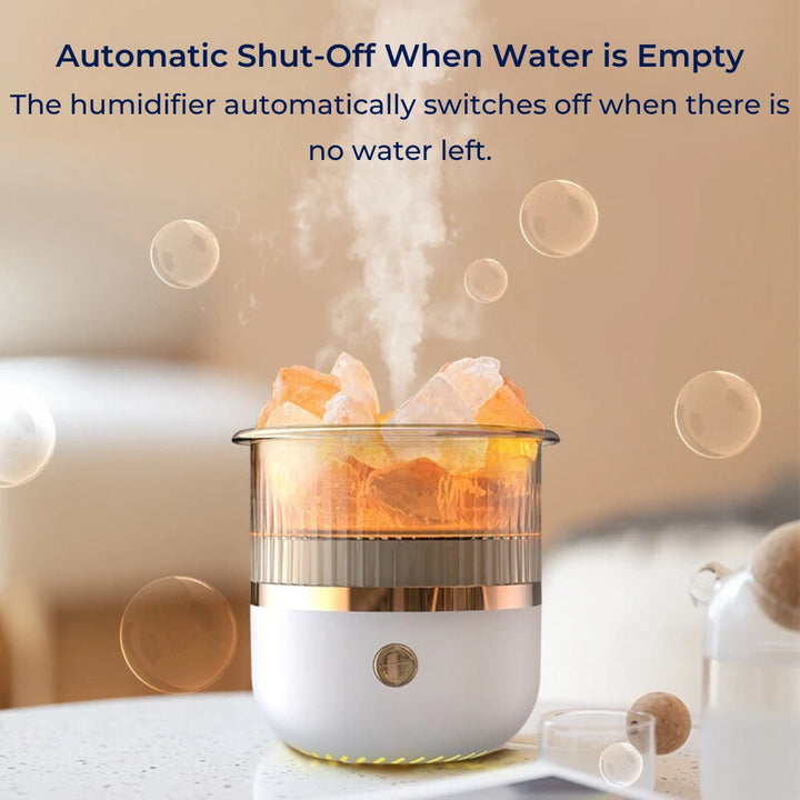SereniGlow Crystal Salt Fuktighetsgiver | USB Aroma Diffuser – Nattlys & Luftrenser – For Avslapning, Stressreduksjon & Forbedret Luftkvalitet Luvikno