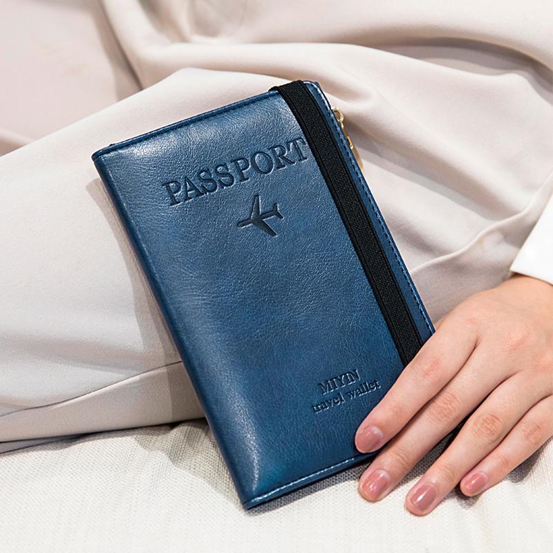 Men's Leather Passport Wallet with RFID Blocking | Luvikno