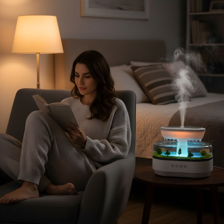Dry-Air Relief – Stille LED Nattlys – Berolig Hud & Pust – Rolig Avslappende Søvn for Hjem & Soverom Luvikno