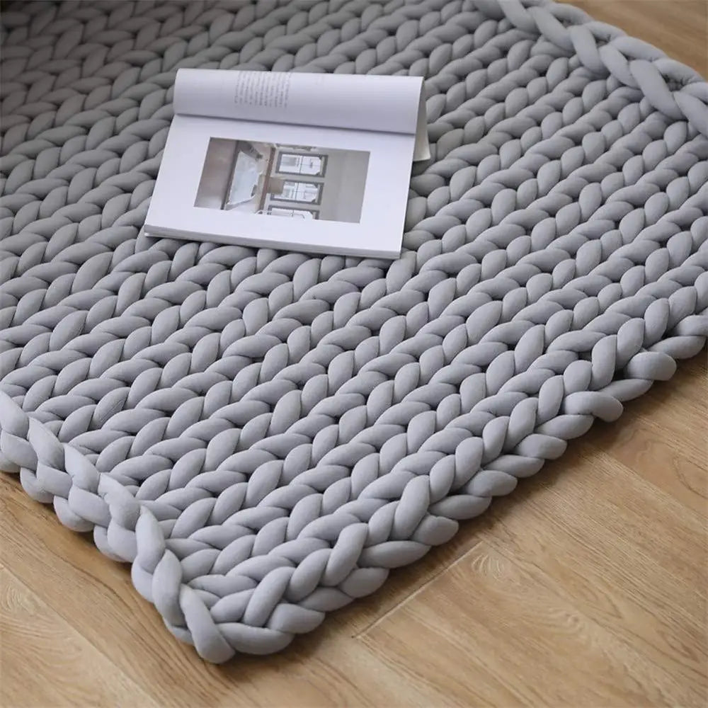 Chunky Knit Throw Håndlaget Vektet Teppe - SUPER KOSY & BEROLIGENDE TEPPE Luvikno