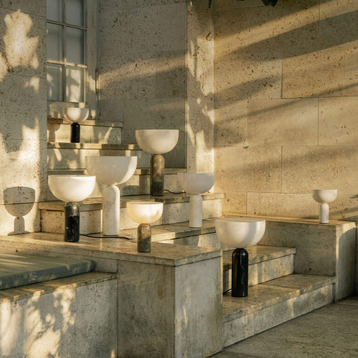 Luvikno | MarbleLuxe Lamp - Luksuriøs Marmor Bordlampe med Gyldne Akenter