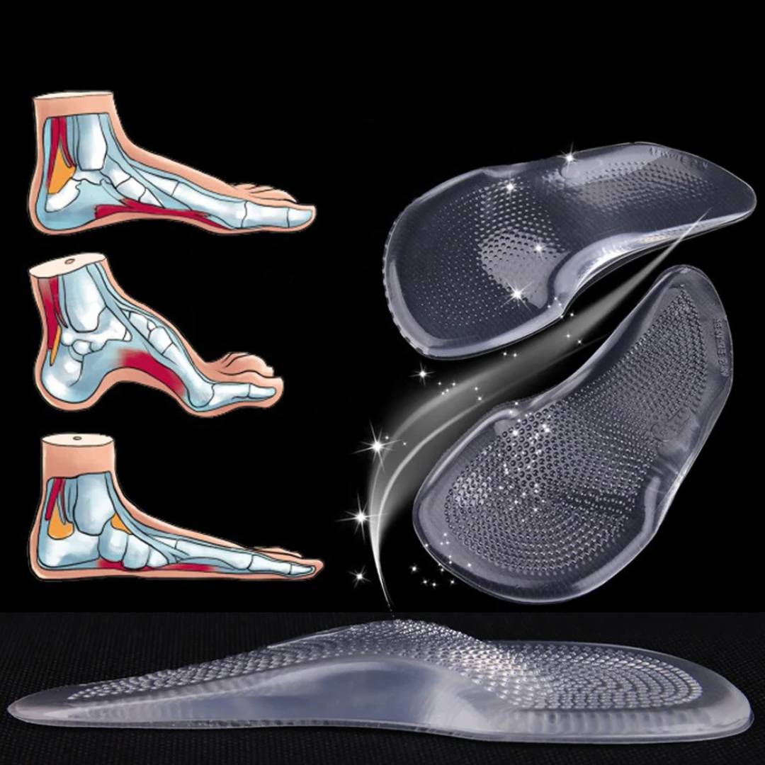 ComfortStep Gel Bue Støtte Innersåler | Lindre Fot Smerte - Redusere Tretthet - Forbedre Holdning - Støtdempende Innersåler Luvikno