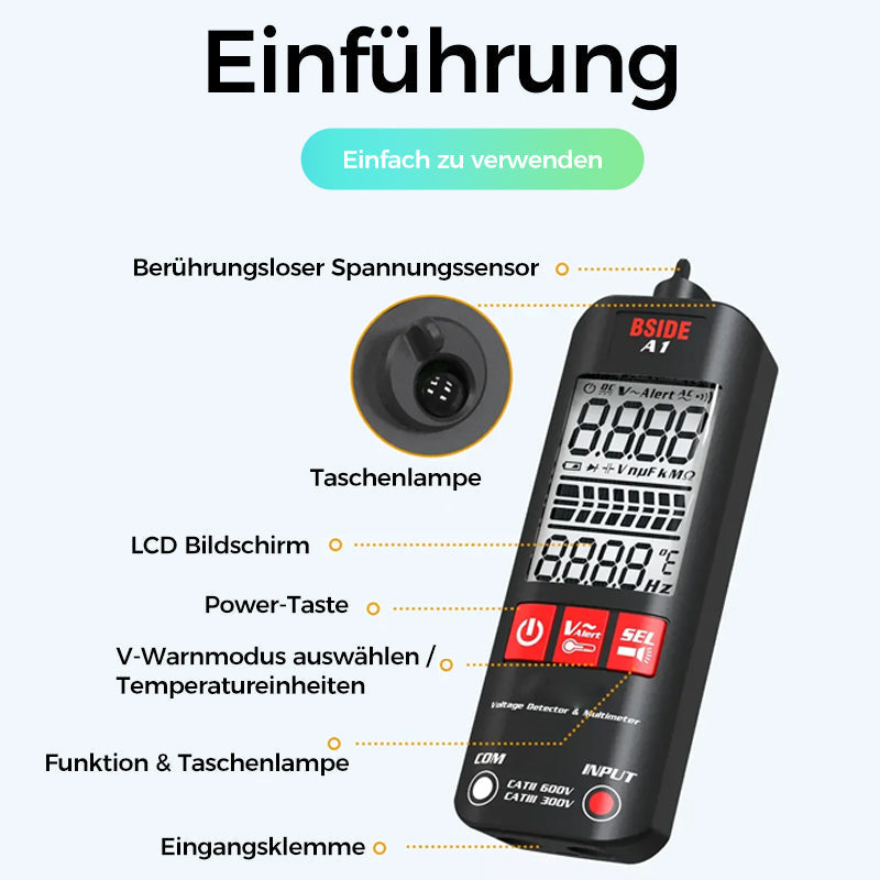 Luvikno | A1 Fullt Automatisk Anti-Brenning Smart Digital Multimeter