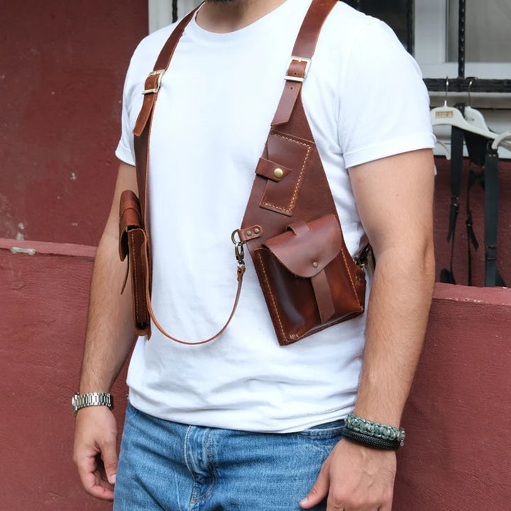 Medieval Steampunk skulderveske med retro stropp | Luvikno
