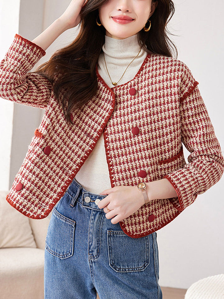 Luvik | Klassisk Rund Hals Tweed Jakke