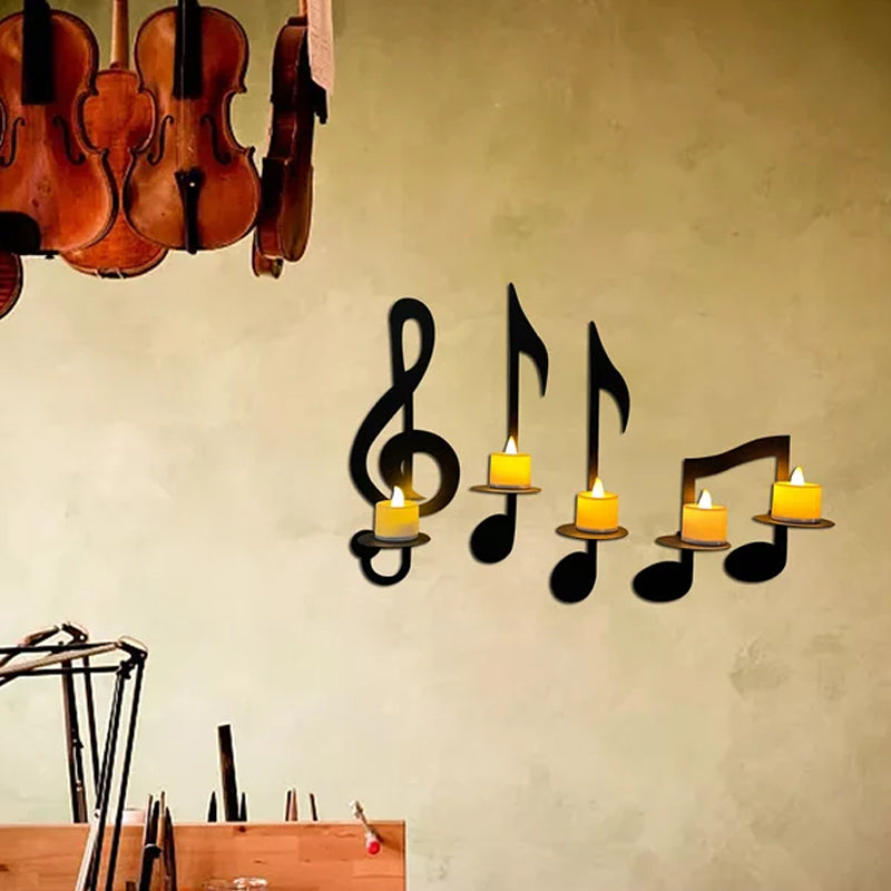 Svart Musikknot Vegglampe Luvikno