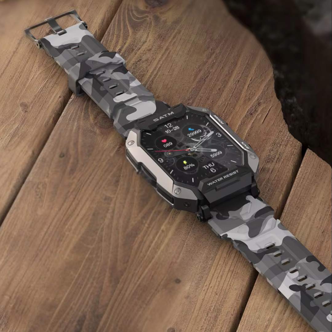 TactiX ARMY Series Smartwatch med militærdesign | Holdbar GPS - Fitness Tracker - for utendørs eventyr - militært personell og taktisk bruk Luvikno