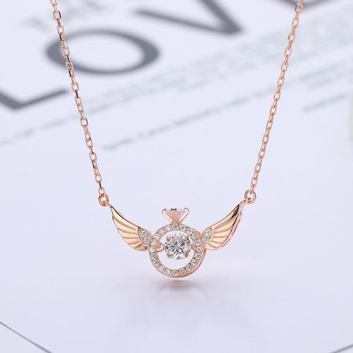 Luvikno | Engelving Rhinestone Halskjede