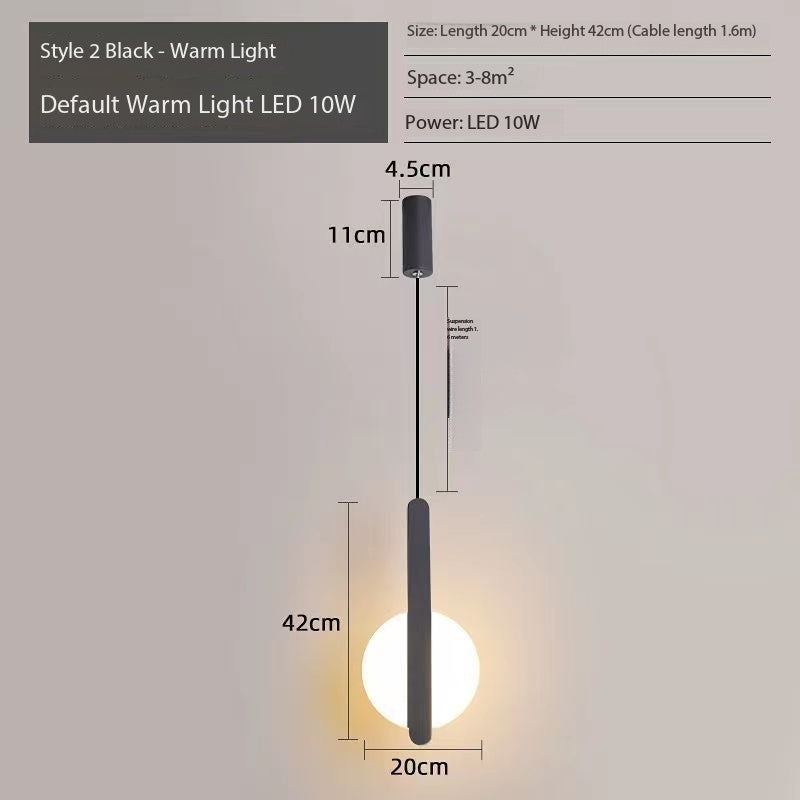 Moderne Minimalistisk Sengside Pendellampe Luvikno