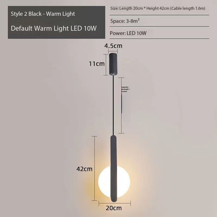 Moderne Minimalistisk Sengside Pendellampe Luvikno