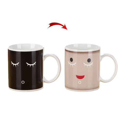 Morning Smiley Magic Varmefølsom Fargeforandrende Keramikk KaffeKopp | Luvikno