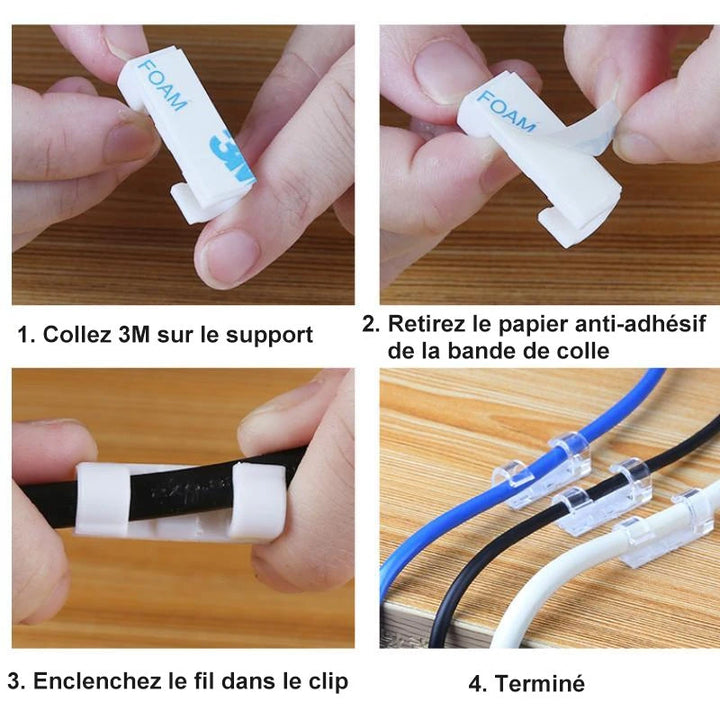 Selvheftende Wire/Kabel Klips i Plast | Luvikno