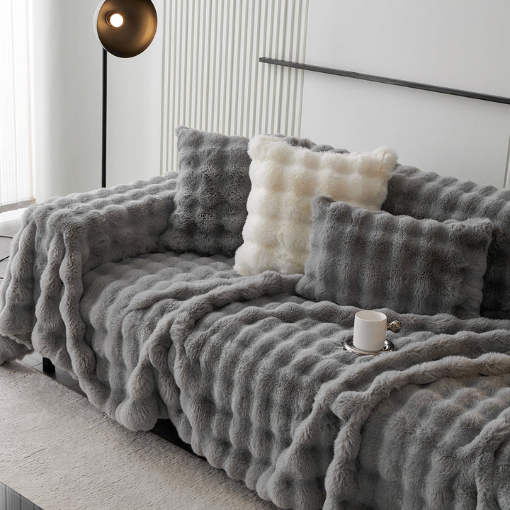 Luksus Ripple Faux Fur Sofa Deksel - Moderne, Stilig & Holdbar Sofa Beskyttelse | Luvikno