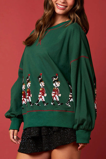 Luvik | Joulusotilas Palmikot Pitkähiha Vapaa-ajan Sweatshirt