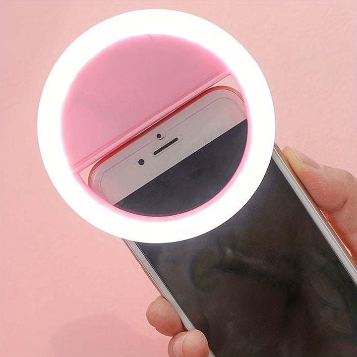 Luvikno | LED Selfie Ring Light med oppladbart batteri - Perfekt sirkelys for sminke og fotografering, kompatibel med telefoner og datamaskiner