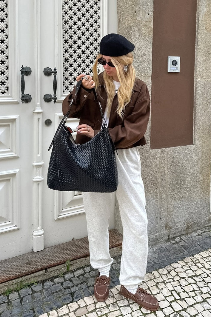 Luvik | Nappanahkaa Ylisuuria Vintage-takki