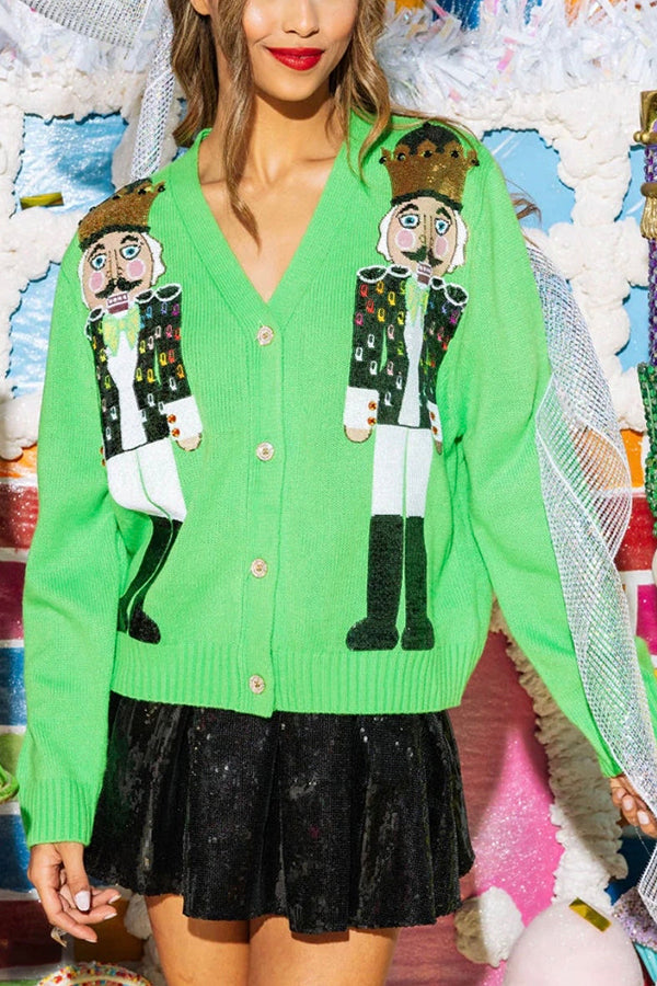 Luvik | Joulupähkinämurskaaja Pailletit Vapaa-ajan neuletakki