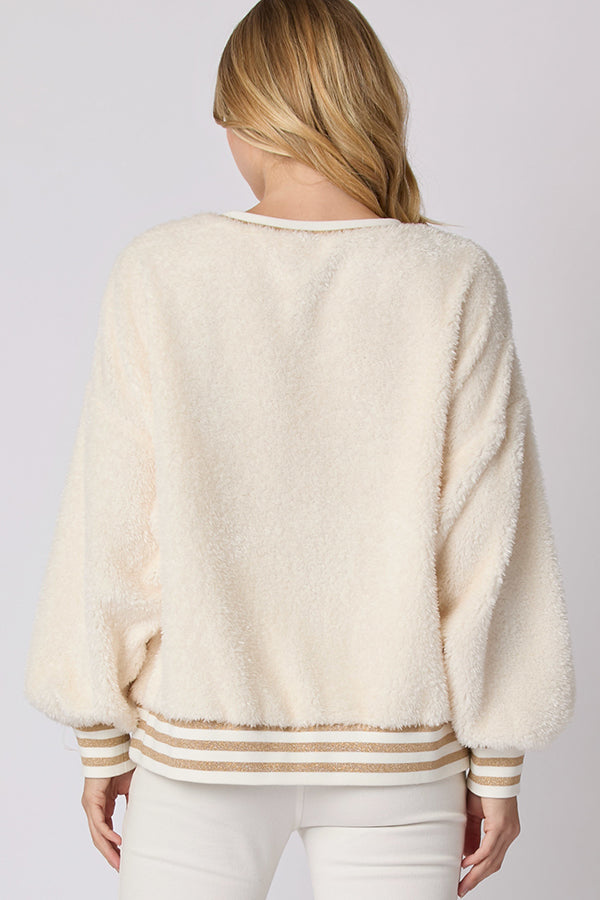 Luvik | Joulukirjaimet Strass Pitkähihainen Pyöreäkauluksinen Collegepaita