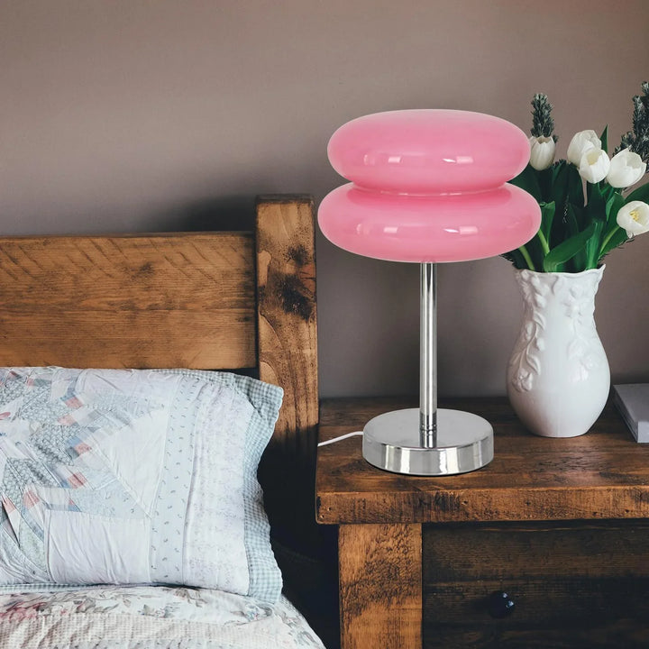 Bordlampe Retro Glasskjerm Luvikno