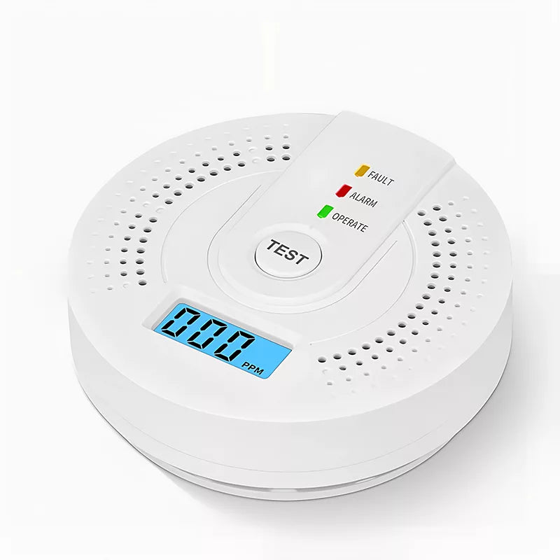 Luvikno | Karbonmonoksid Detektor | Pålitelige Alarm Sensor med LCD Skjerm for Hjemmesikkerhet