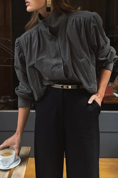 Luvik | Nahka tyyli pitkähihaine takki