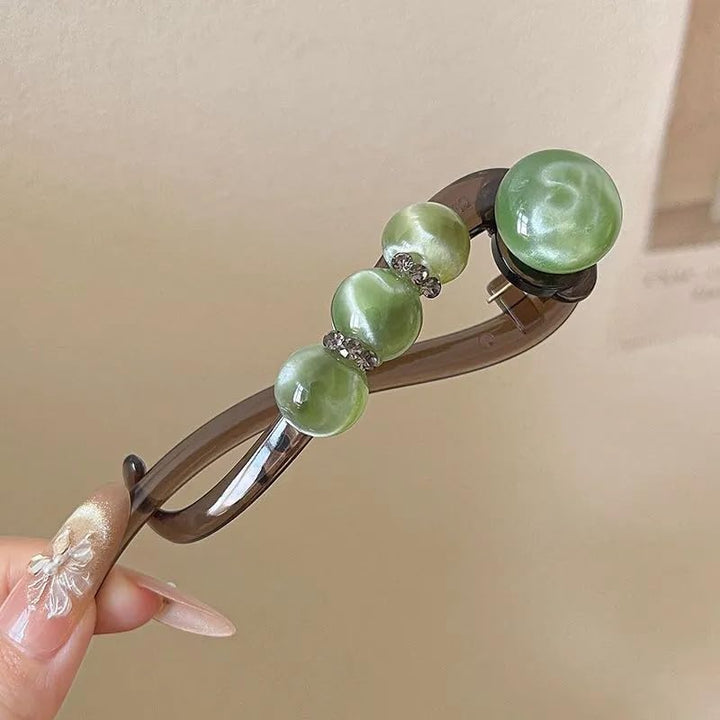 Elegant Rose Pearl Twist Hair Clip Luvikno