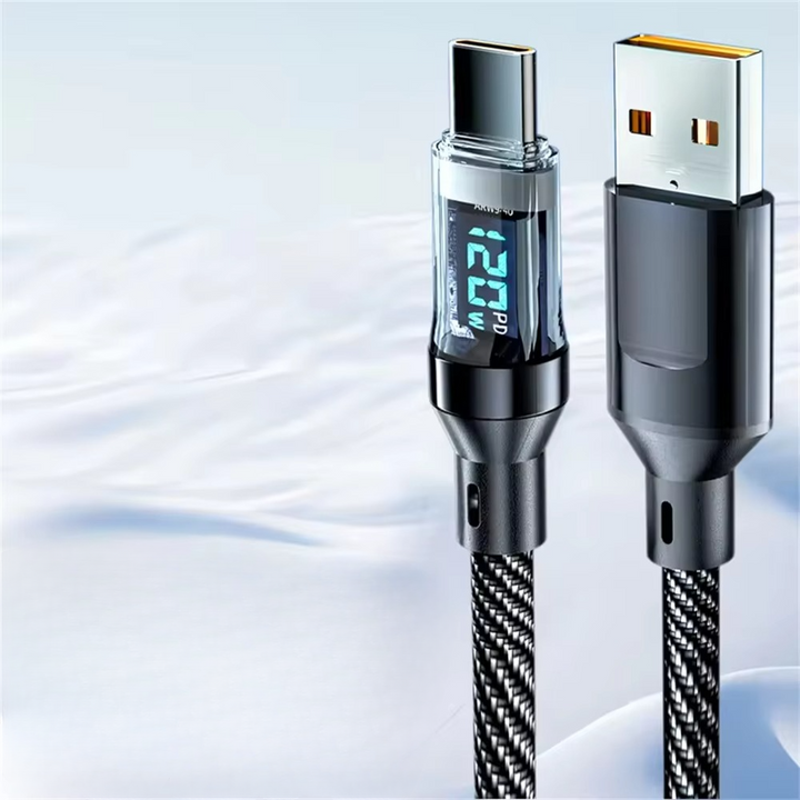 SuperCharge 120W Type-C Hurtigladekabel med LED-skjerm Luvikno
