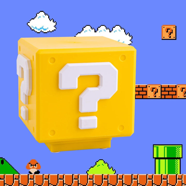 Power-Up Blokk Nattlys - Super Mario-inspirert Spilldekorasjon Luvikno