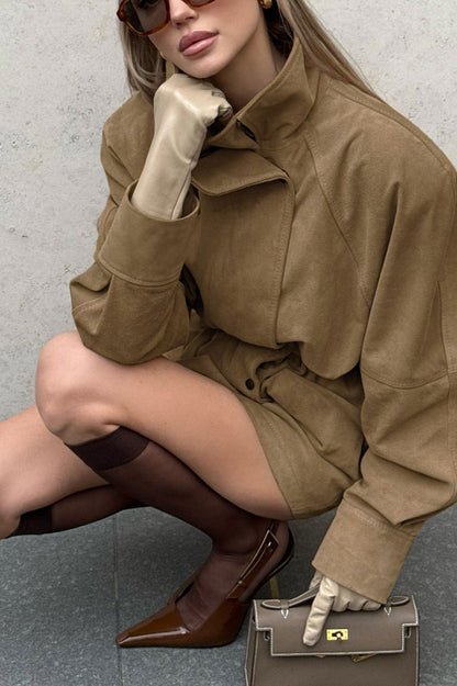 Luvik | Kaulus solkipaita keinonahkajakki