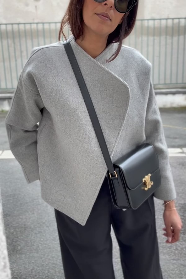 Luvik | und Rakenteellinen Faux Villa Käänne Pitkähiha Irtonainen Takki