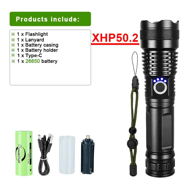 Oppladbar LED-lommelykt for Adventure Luvikno