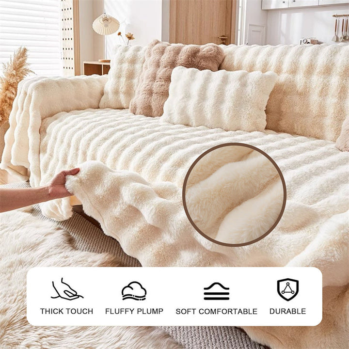 Premium Faux Fur Non-Slip Sofa Covers | Luvikno