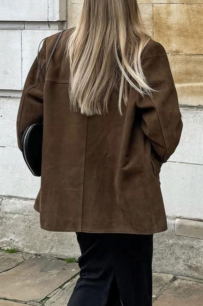 Luvik | Nubuck Skinn Behandlet Lang Jakke