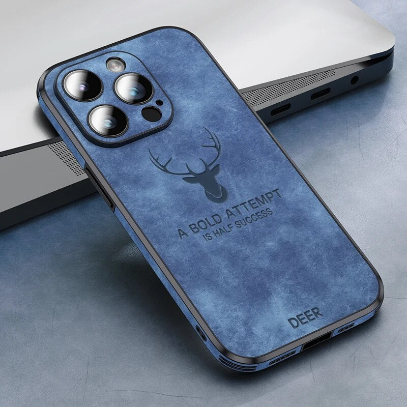 Luvikno | Deer - Luksuriøs Læder iPhone Deksel med Stilig Design og Sjokkbestandig Beskyttelse