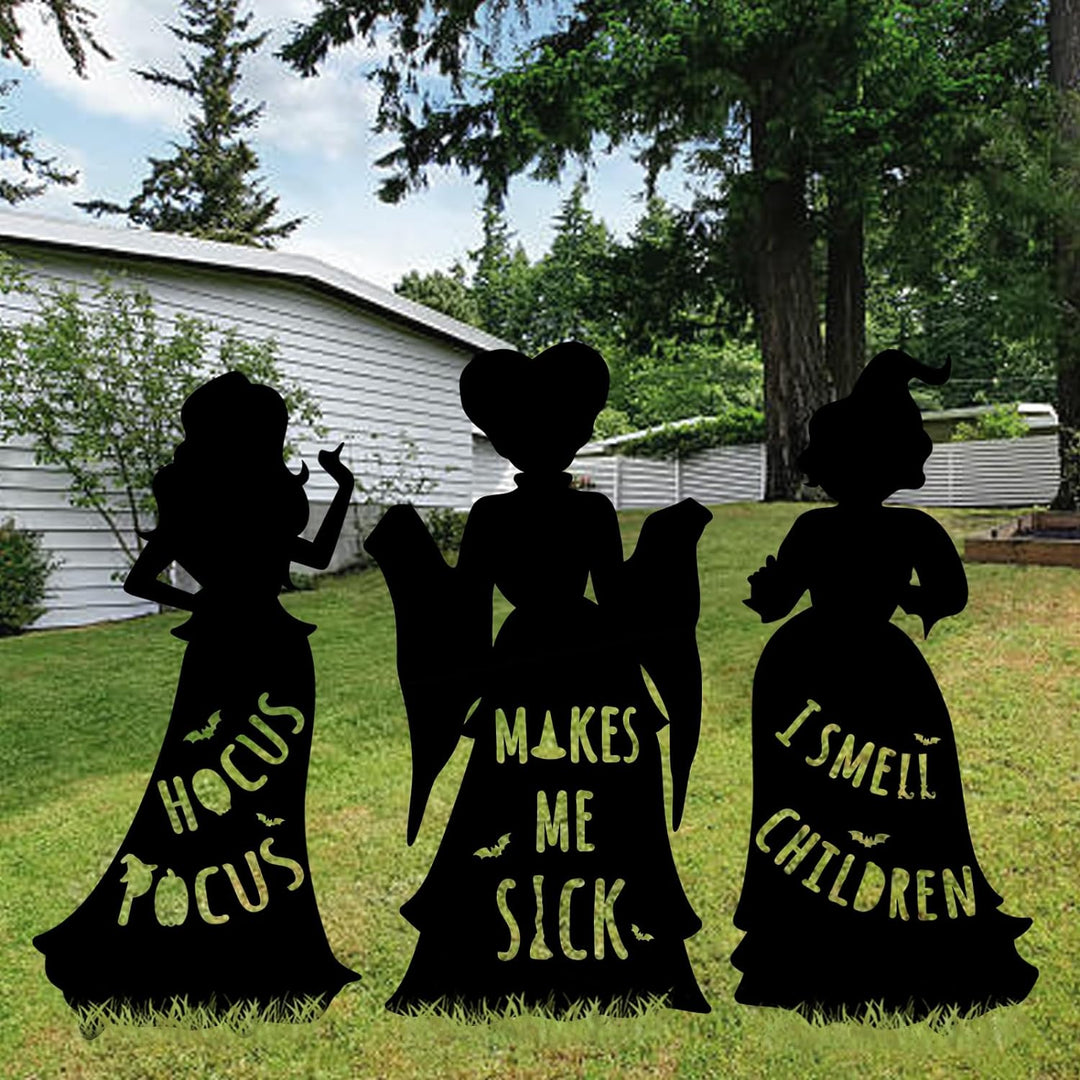 Hocus Pocus Heksesøstre Halloween Hagedekorasjon (3-PCS) Luvikno