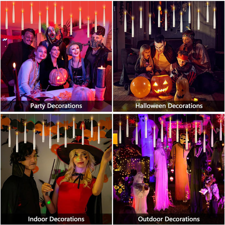 HALLOWEEN DEKORASJONSLYS - 20PCS FLYTENDE LYS MED STAVFJERNSTYRING - Luvikno