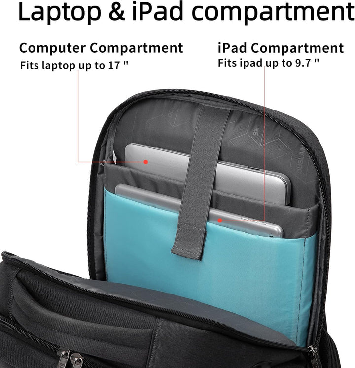 Vanntett reise laptop ryggsekk med USB-port og organisert lagring | Luvikno