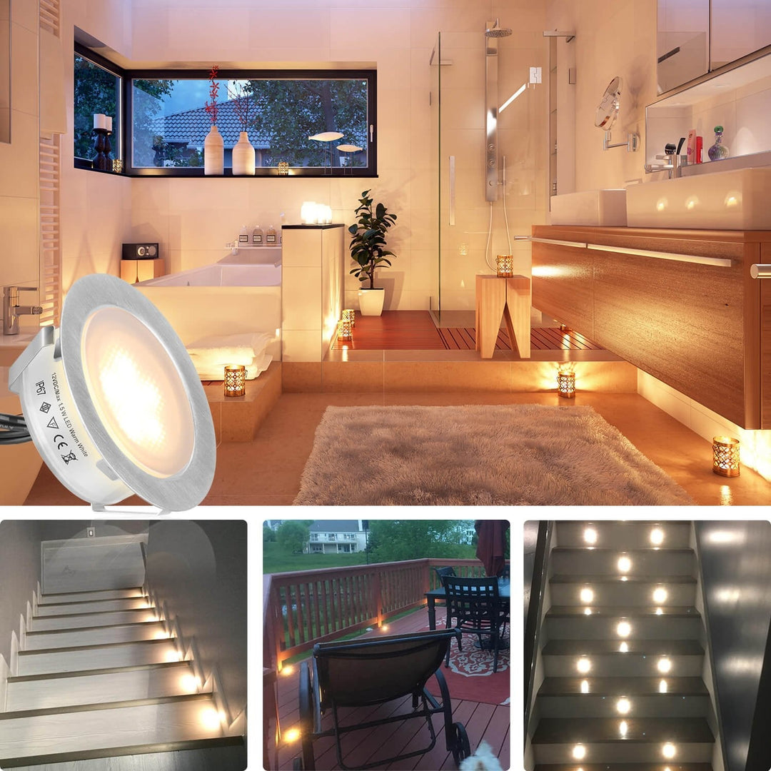 Luvikno | Smy Lighting 6-Pack Led Deck Lights, Vanntett Ip67, Varm Hvit, Rustfritt Stål, Lav Spenning