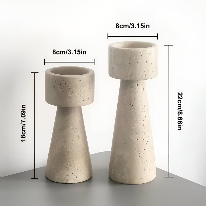 Marmor lysestake laget av naturstein – Elegant & Dekorativ | Polert for bord, bryllup og stue | Luvikno