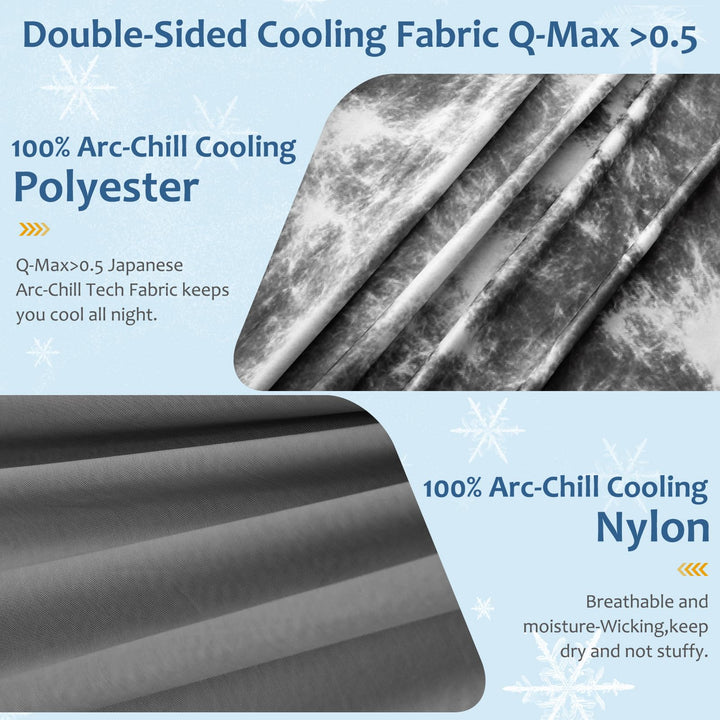 Tie Dye Kjøleteppe – Q-Max 0.5+ Dobbel-Lags Dobbelt-Sidig Kald Berøring Teppe for Komfortable Sommernetter-Grå | Luvikno