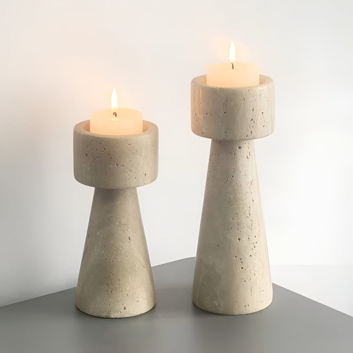Marmor lysestake laget av naturstein – Elegant & Dekorativ | Polert for bord, bryllup og stue | Luvikno